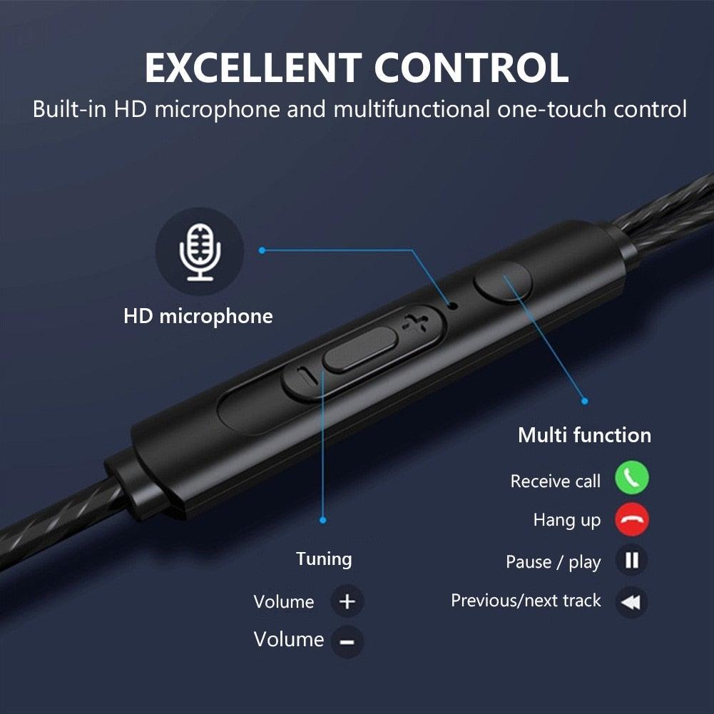 Black White Sport Earbuds Wired Headphones With Bass Mobile Phone Earphone Wire Stereo Headset Mic Music Earphones Wired Earbuds Noise Isolating in-Ear Headphones Earphones with Mic Volume Control 3.5mm Plug for Sports Workout Compatible Stevvex
