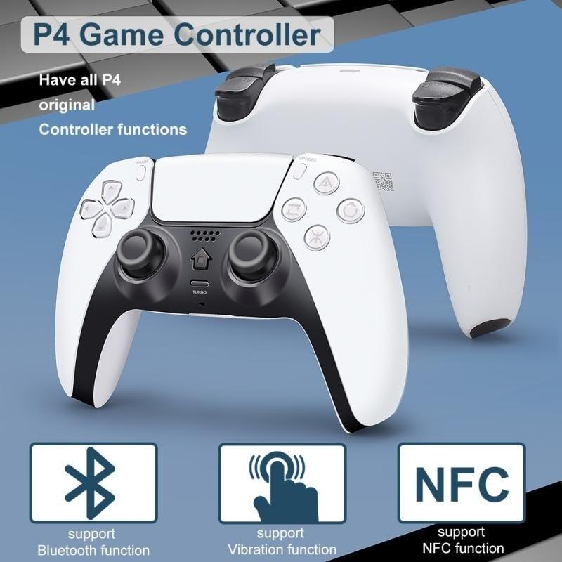 Black White Wireless Dual Sense Double Vibration Joystick Controller Compatible With PC Laptop For Gamers Stevvex