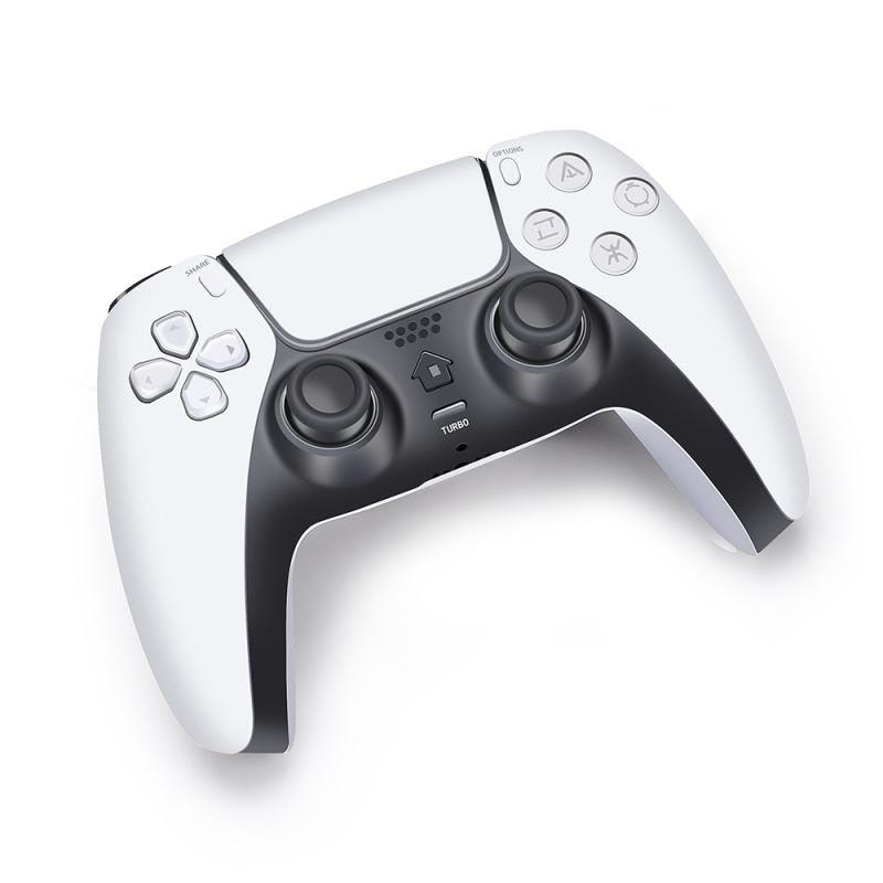 Black White Wireless Dual Sense Double Vibration Joystick Controller Compatible With PC Laptop For Gamers Stevvex