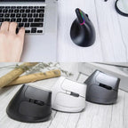 Black Wireless Ergonomic Mouse Vertical 1600 DPI Button Gaming Mouse RGB Optical USB Mice For PC And Laptop 2.4Ghz Stevvex