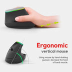 Black Wireless Ergonomic Mouse Vertical 1600 DPI Button Gaming Mouse RGB Optical USB Mice For PC And Laptop 2.4Ghz Stevvex