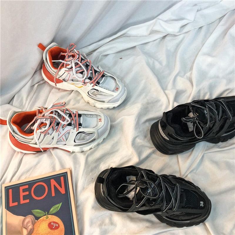 Black Womens Breathable Sneakers  Spring Mesh  Sneakers Woman Elegant Casual Sneakers Outdoor Sport Summer Couple Cushion Flats Running Womens Sneakers Stevvex