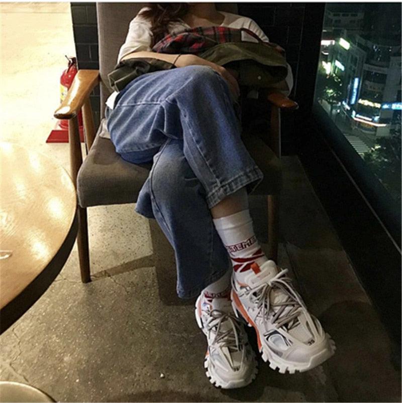 Black Womens Breathable Sneakers  Spring Mesh  Sneakers Woman Elegant Casual Sneakers Outdoor Sport Summer Couple Cushion Flats Running Womens Sneakers Stevvex