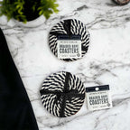 Blue Braided Holiday Coaster Set 4 Pack Candy Cane Stripe Table Protectors Absorbent Drink Mats BandsCo Straps