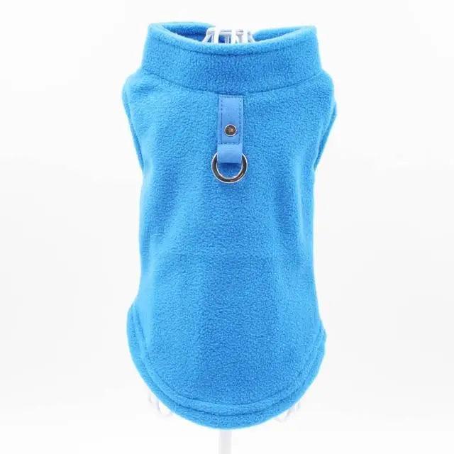 Blank Dog Vest Soft Fleece Clothes For Small Dogs Solid Candy Color Dog T Shirt With Dog Harness Leash Dog Cold Weather Coat Warm Dog Jumpers Soft Fleece Vest Jacket with Leash Ring Costume for Puppy Small Dogs Stevvex