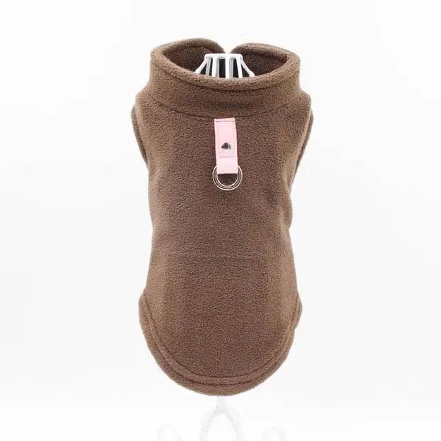 Blank Dog Vest Soft Fleece Clothes For Small Dogs Solid Candy Color Dog T Shirt With Dog Harness Leash Dog Cold Weather Coat Warm Dog Jumpers Soft Fleece Vest Jacket with Leash Ring Costume for Puppy Small Dogs Stevvex