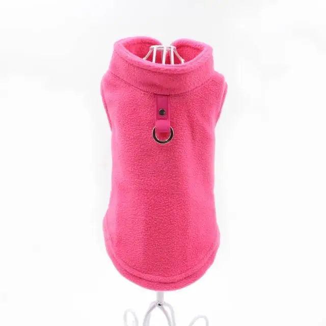 Blank Dog Vest Soft Fleece Clothes For Small Dogs Solid Candy Color Dog T Shirt With Dog Harness Leash Dog Cold Weather Coat Warm Dog Jumpers Soft Fleece Vest Jacket with Leash Ring Costume for Puppy Small Dogs Stevvex