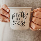 Pretty Hot Mess 14.5oz Ceramic Coffee Mug Funny Hot Mess Quote Cup For Home Office And Travel BandsCo Straps