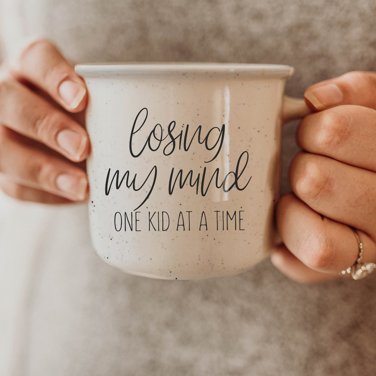 Funny Parent Coffee Mug 14.5oz Losing My Mind One Kid At A Time Ceramic BandsCo Straps
