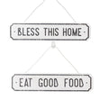 Farmhouse Wood Wall Sign Bless This Home Eat Good Food Rustic Hanging Plaque BandsCo Straps