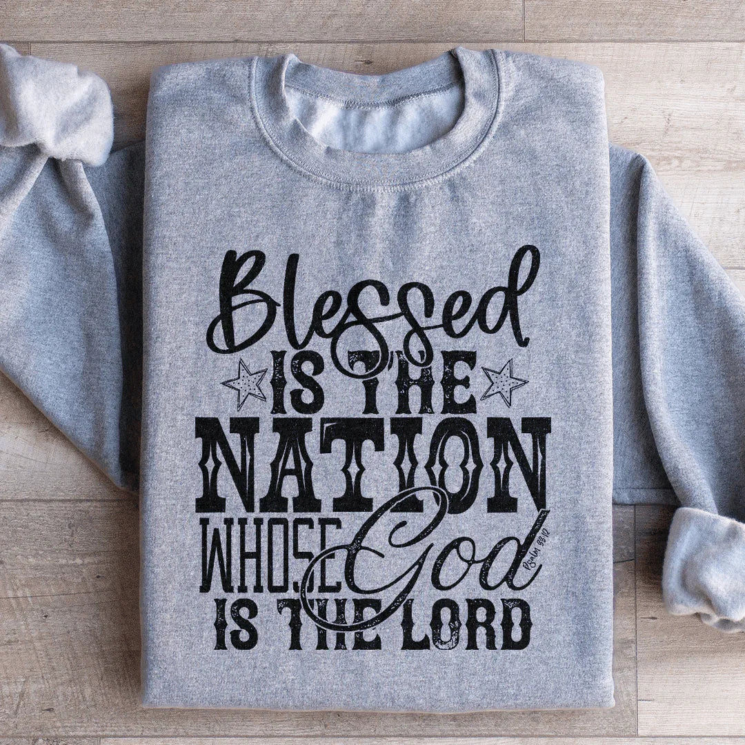 Blessed Is The Nation Whose God Is The Lord Sweatshirt Peachy Sunday