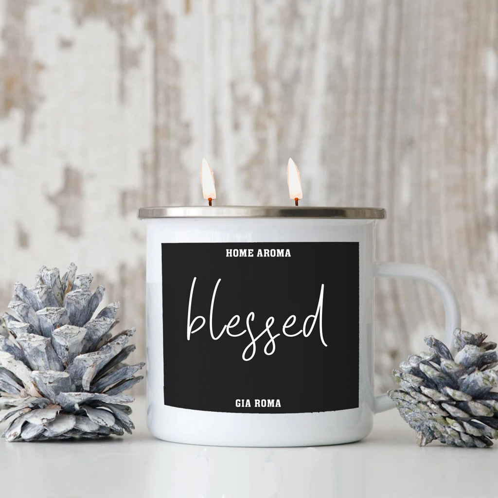 16oz Reusable Metal Candle Mug Scented Candle With Custom Label Color Option BandsCo Straps