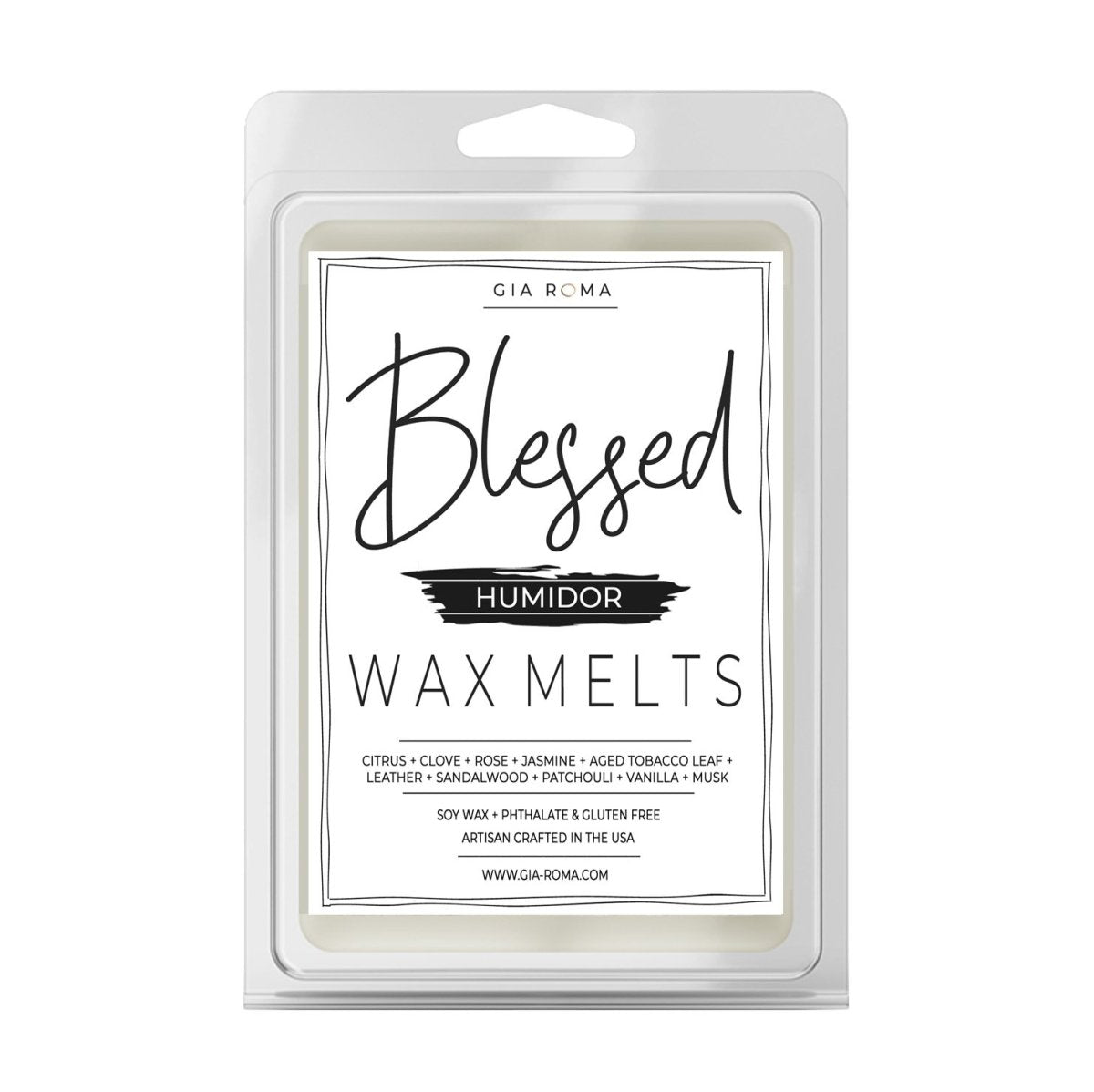 Humidor Scented Soy Wax Melts Premium USA Melt Line Blessed Citrus Clove Rose Tobacco Leather BandsCo Straps