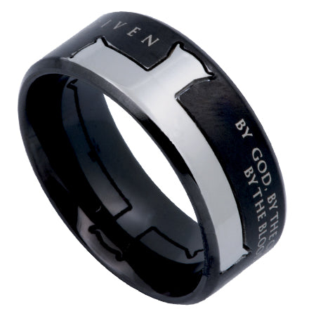 Black Iron Cross Ring KingdomWear