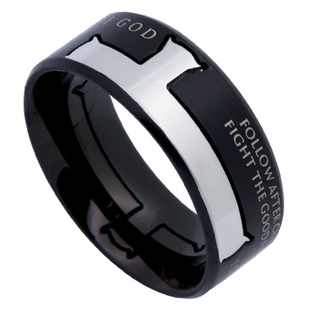 Black Iron Cross Ring KingdomWear