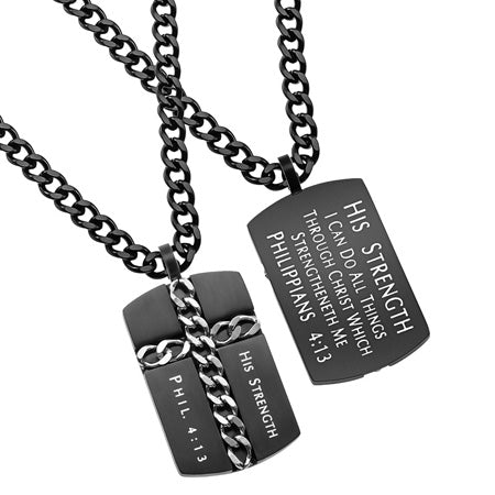 Black Chain Cross Necklace KingdomWear