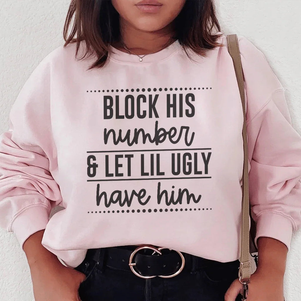 Block His Number Sweatshirt Peachy Sunday