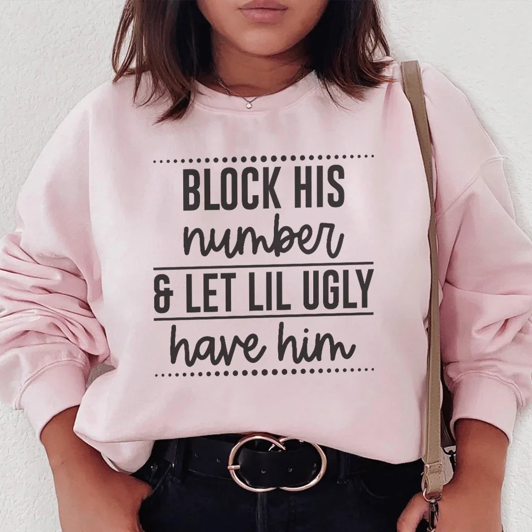 Block His Number Sweatshirt Peachy Sunday