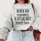 Block His Number Sweatshirt Peachy Sunday