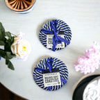 Black Braided Coaster Set 4-Pack Candy Cane Stripe Coasters Table Protectors BandsCo Straps