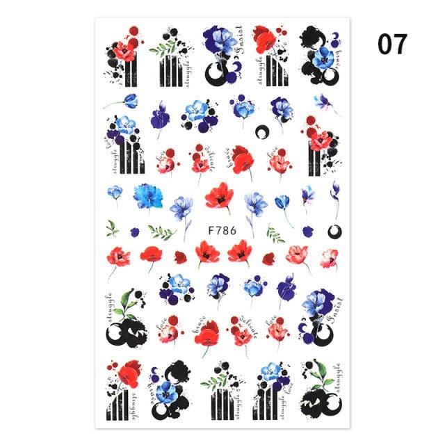 Blue Butterfly 3D Nail Stickers Flowers Leaves Self Adhesive Transfer Sliders Wraps Manicures Foils Decorations Decoration Tattoo Manicure Transfer Nail Decals Flowers Butterfly Designs Nails Supply Manicure Tips Design Nail Decoration Stevvex
