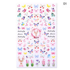 Blue Butterfly 3D Nail Stickers Flowers Leaves Self Adhesive Transfer Sliders Wraps Manicures Foils Decorations Decoration Tattoo Manicure Transfer Nail Decals Flowers Butterfly Designs Nails Supply Manicure Tips Design Nail Decoration Stevvex