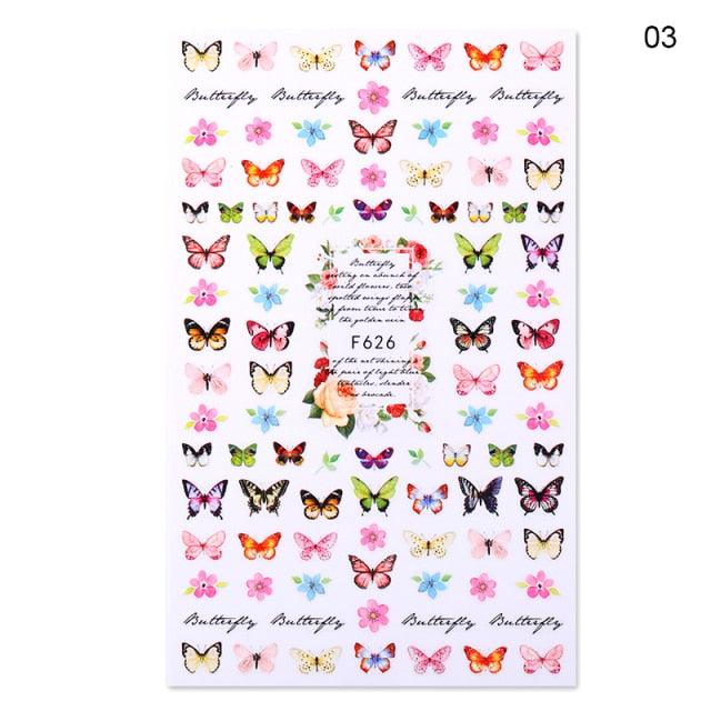 Blue Butterfly 3D Nail Stickers Flowers Leaves Self Adhesive Transfer Sliders Wraps Manicures Foils Decorations Decoration Tattoo Manicure Transfer Nail Decals Flowers Butterfly Designs Nails Supply Manicure Tips Design Nail Decoration Stevvex