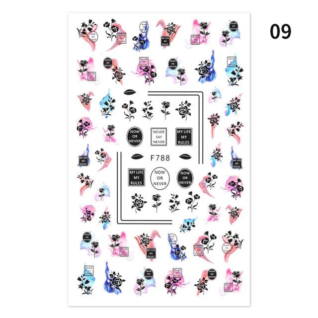 Blue Butterfly 3D Nail Stickers Flowers Leaves Self Adhesive Transfer Sliders Wraps Manicures Foils Decorations Decoration Tattoo Manicure Transfer Nail Decals Flowers Butterfly Designs Nails Supply Manicure Tips Design Nail Decoration Stevvex