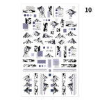 Blue Butterfly 3D Nail Stickers Flowers Leaves Self Adhesive Transfer Sliders Wraps Manicures Foils Decorations Decoration Tattoo Manicure Transfer Nail Decals Flowers Butterfly Designs Nails Supply Manicure Tips Design Nail Decoration Stevvex