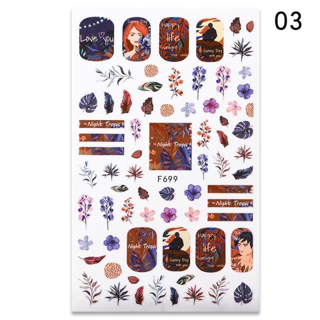 Blue Butterfly 3D Nail Stickers Flowers Leaves Self Adhesive Transfer Sliders Wraps Manicures Foils Decorations Decoration Tattoo Manicure Transfer Nail Decals Flowers Butterfly Designs Nails Supply Manicure Tips Design Nail Decoration Stevvex
