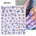 Blue Butterfly 3D Nail Stickers Flowers Leaves Self Adhesive Transfer Sliders Wraps Manicures Foils Decorations Decoration Tattoo Manicure Transfer Nail Decals Flowers Butterfly Designs Nails Supply Manicure Tips Design Nail Decoration Stevvex