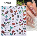 Blue Butterfly 3D Nail Stickers Flowers Leaves Self Adhesive Transfer Sliders Wraps Manicures Foils Decorations Decoration Tattoo Manicure Transfer Nail Decals Flowers Butterfly Designs Nails Supply Manicure Tips Design Nail Decoration Stevvex