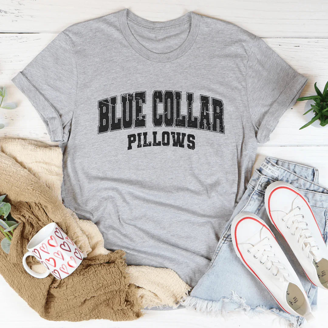 Blue Collar Pillows Tee Peachy Sunday