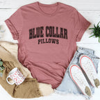 Blue Collar Pillows Tee Peachy Sunday