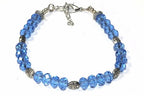 Blue Crystal Beaded Bracelet Sparkle Statement Jewelry