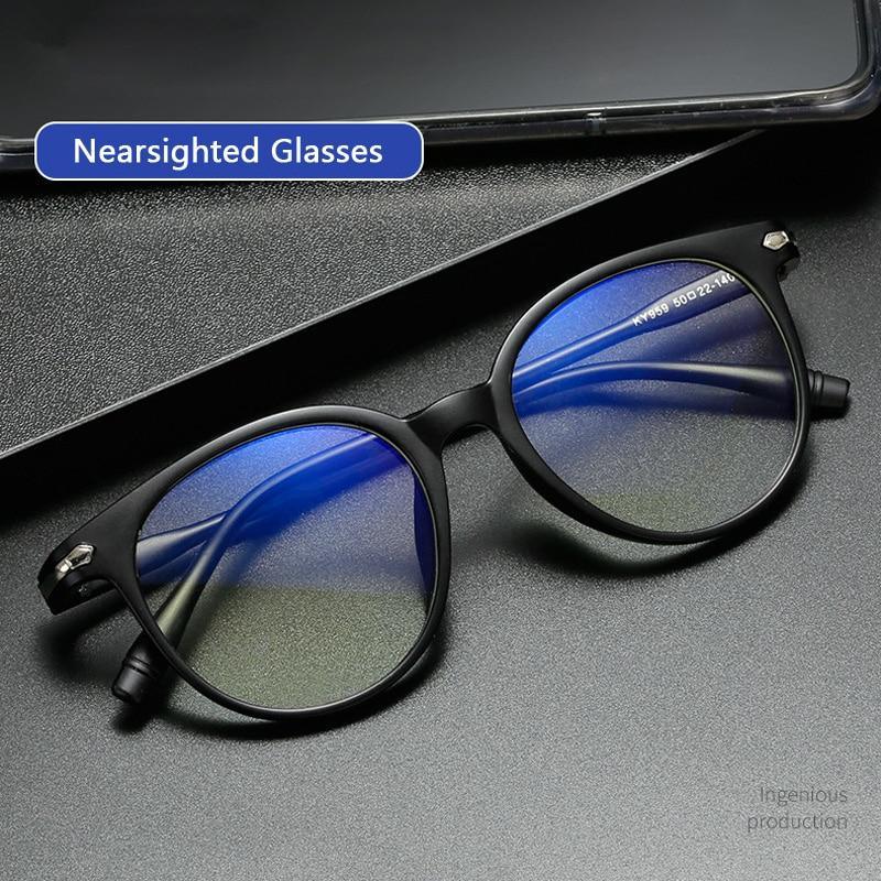 Blue Light Blocking Computer Glasses Retro Clear Lens Eyeglasses Frame And  Myopia Glasses Men Women Short Sight Eyewear Blue Coated Women Diopter Eyeglass0 -0.5 -1 -1.5 -2 -2.5 -3 -3.5 -4 -5 -6 Stevvex