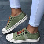 Blue Low-Cut Canvas Flat Shoes Women Casual Vulcanize Shoes New Women Summer Autumn Casual Slip On Canvas Comfortable Walking Flats Elegant Sneakers Stevvex