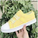 Blue Low-Cut Canvas Flat Shoes Women Casual Vulcanize Shoes New Women Summer Autumn Casual Slip On Canvas Comfortable Walking Flats Elegant Sneakers Stevvex