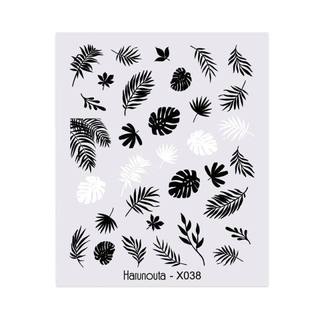 Blue Marble Water Decal Sticker Wave Line Flower Leaf Tree Summer Slider Decor For Manicuring Nail Art Watermarks Curve Graffiti Nail Design for Acrylic Nail Supplies Designer Nail Decorations for Women Girls Kids Stevvex