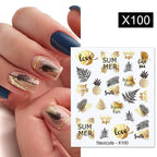 Blue Marble Water Decal Sticker Wave Line Flower Leaf Tree Summer Slider Decor For Manicuring Nail Art Watermarks Curve Graffiti Nail Design for Acrylic Nail Supplies Designer Nail Decorations for Women Girls Kids Stevvex