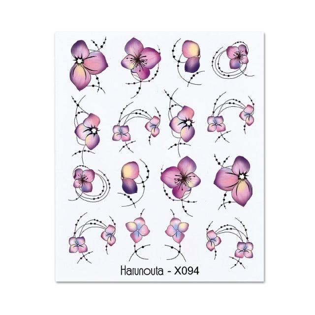 Blue Marble Water Decal Sticker Wave Line Flower Leaf Tree Summer Slider Decor For Manicuring Nail Art Watermarks Curve Graffiti Nail Design for Acrylic Nail Supplies Designer Nail Decorations for Women Girls Kids Stevvex