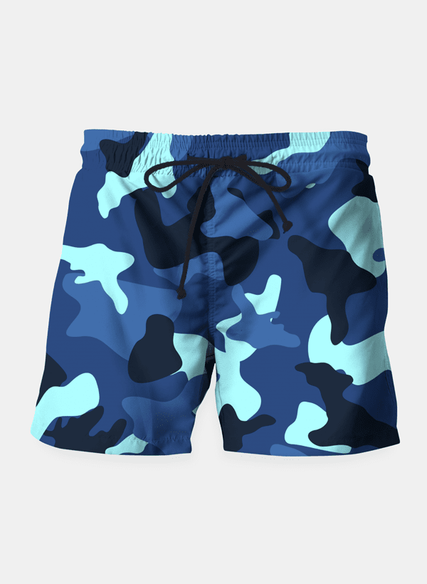 Blue marine army camo camouflage pattern Shorts - SJB-DIAMOND ELITES