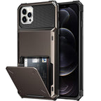Blue Men Card Holder Hidden Pocket Phone Case Dual Layer Bumper Armor Protective Cover For iPhone 14 13 Pro Max 13 Mini 13 Pro Card Slots Wallet Case Cover Slide Armor Wallet Card Slots Holder for iPhone 13 Stevvex