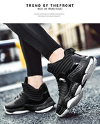 Blue Men High Quality Basketball Sneakers Boys Basket Shoes Autumn High Top Anti-Slip Outdoor Sports Shoes Trainer Professional Anti Slip Sports Sneakers Stevvex