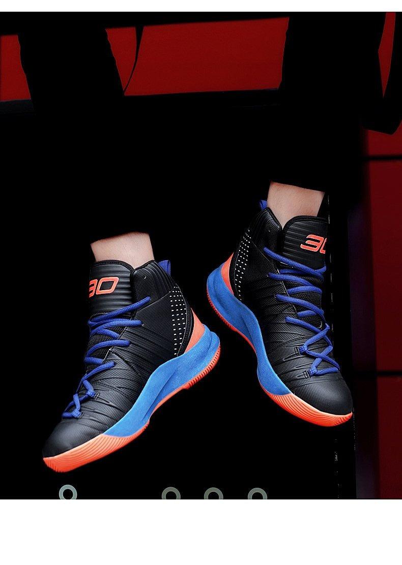 Blue Men High Quality Basketball Sneakers Boys Basket Shoes Autumn High Top Anti-Slip Outdoor Sports Shoes Trainer Professional Anti Slip Sports Sneakers Stevvex