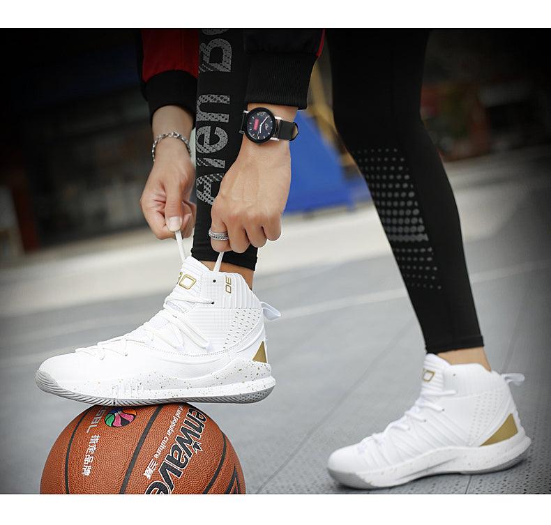 Blue Men High Quality Basketball Sneakers Boys Basket Shoes Autumn High Top Anti-Slip Outdoor Sports Shoes Trainer Professional Anti Slip Sports Sneakers Stevvex