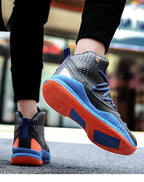 Blue Men High Quality Basketball Sneakers Boys Basket Shoes Autumn High Top Anti-Slip Outdoor Sports Shoes Trainer Professional Anti Slip Sports Sneakers Stevvex