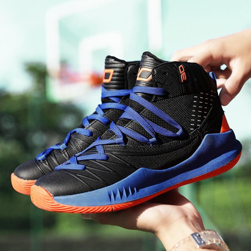 Blue Men High Quality Basketball Sneakers Boys Basket Shoes Autumn High Top Anti-Slip Outdoor Sports Shoes Trainer Professional Anti Slip Sports Sneakers Stevvex