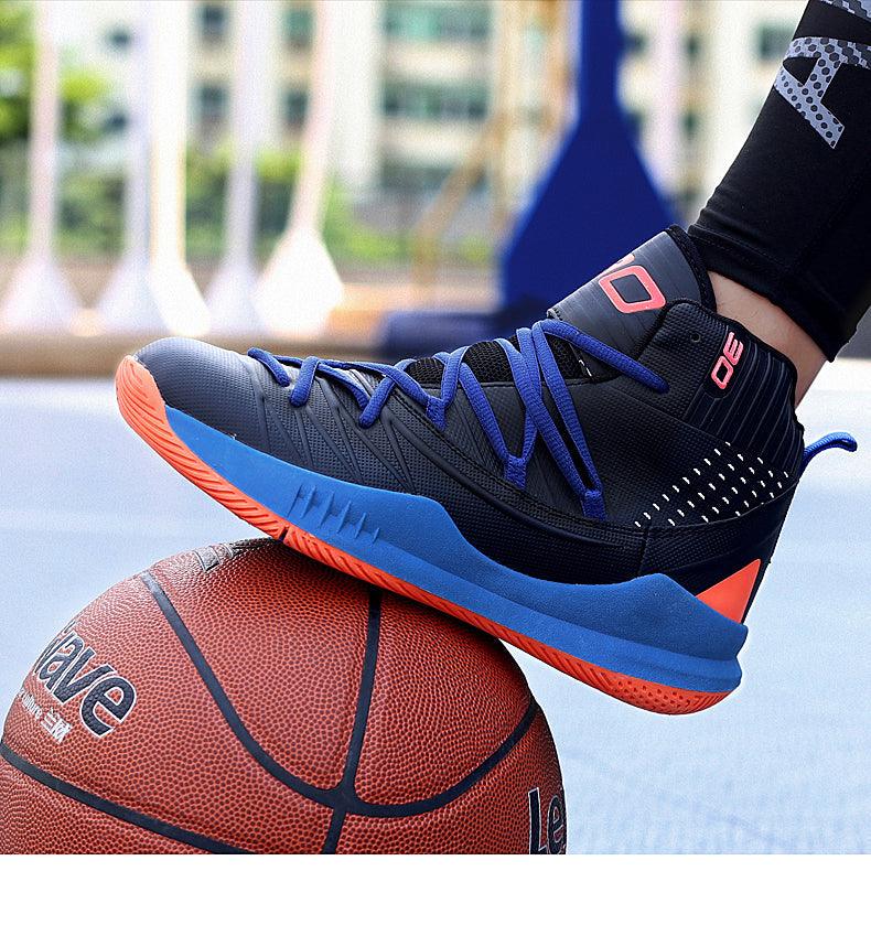 Blue Men High Quality Basketball Sneakers Boys Basket Shoes Autumn High Top Anti-Slip Outdoor Sports Shoes Trainer Professional Anti Slip Sports Sneakers Stevvex