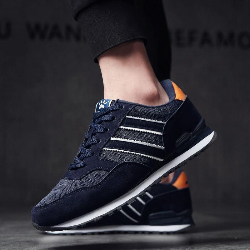 Blue Mens Casual Shoes Comfortable Sneakers Artificial Leather Male Spring Flats Trainers Outdoor Mens Casual Sports High Quality Sneaker Sport Walking Fashion Sneakers Stevvex